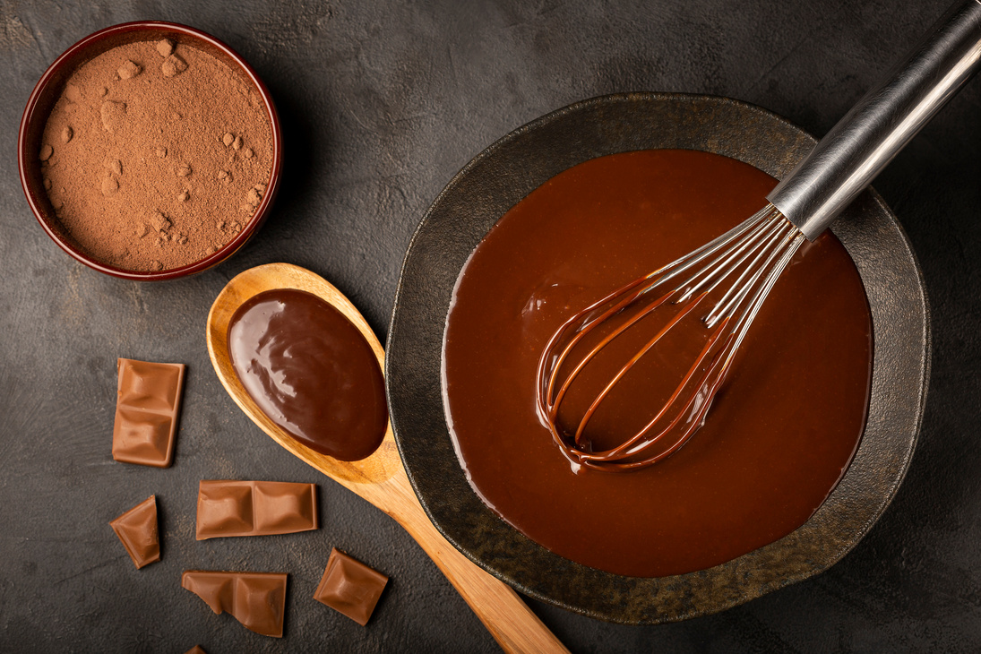 Delicious chocolate ganache. Hot chocolate.